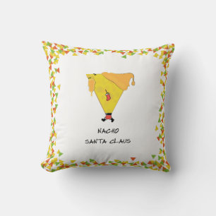 Nacho Santa with Chips Throw Pillow