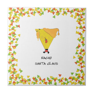 Nacho Santa with Chips Tile