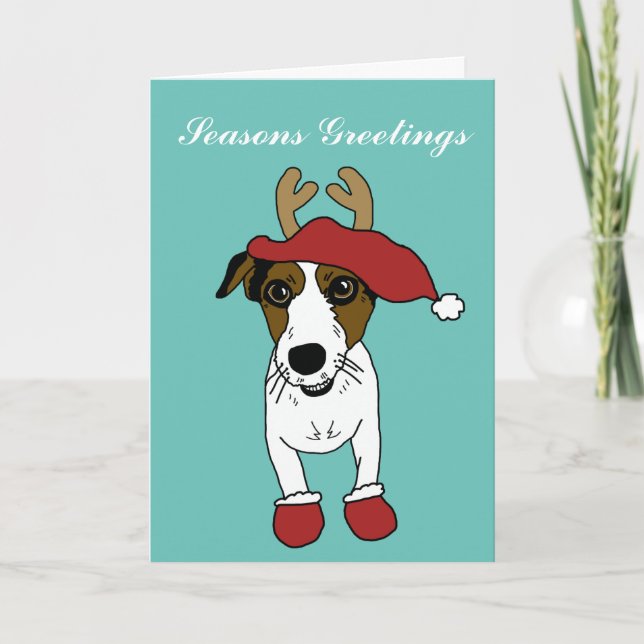 Nacho the Jack Russell Terrier Holiday Card (Front)