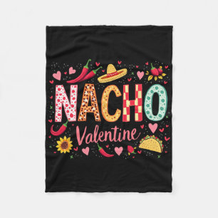 Nacho Valentine Funny Sombrero And Taco Design Fleece Blanket