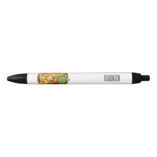 Nachos cartoon illustration  black ink pen