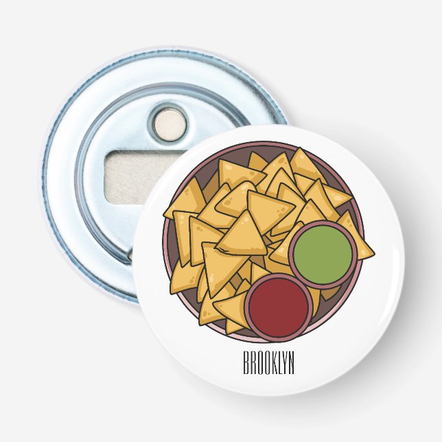 Nachos cartoon illustration  bottle opener (Front)