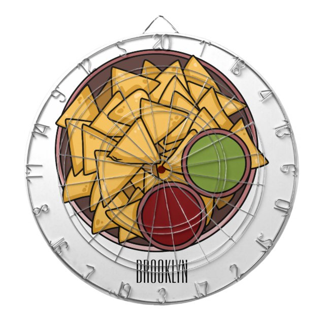 Nachos cartoon illustration  dartboard (Front)
