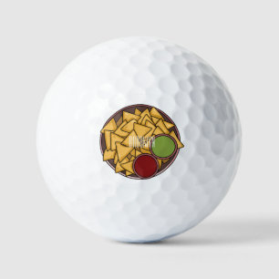 Nachos cartoon illustration  golf balls