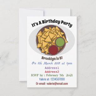 Nachos cartoon illustration invitation