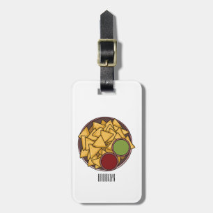 Nachos cartoon illustration luggage tag