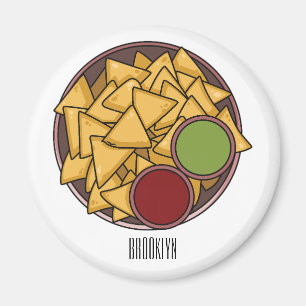 Nachos cartoon illustration  magnet