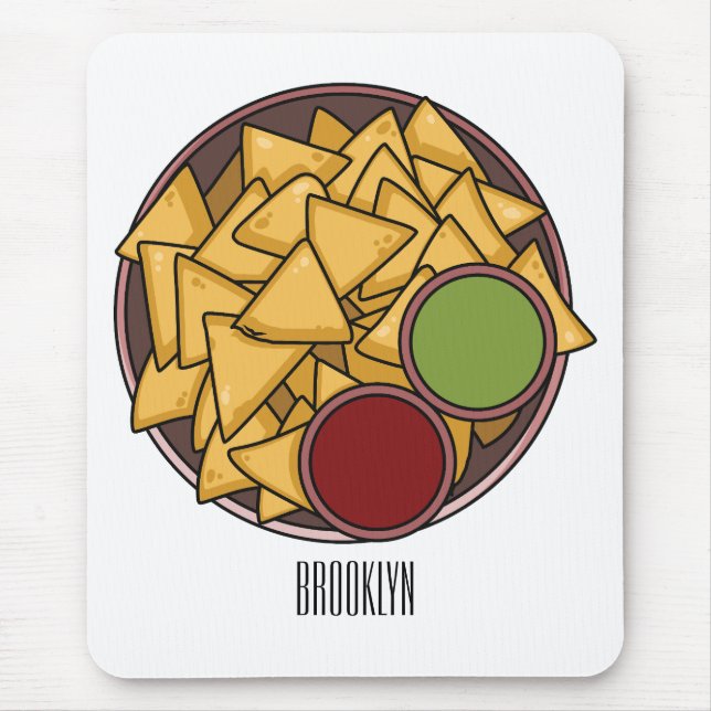 Nachos cartoon illustration  mouse pad (Front)