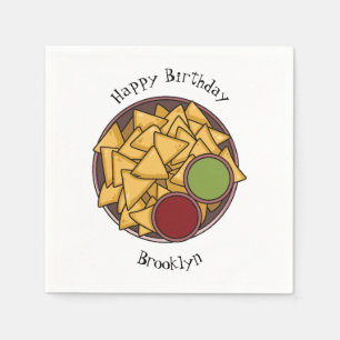Nachos cartoon illustration napkin