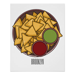 Nachos cartoon illustration poster