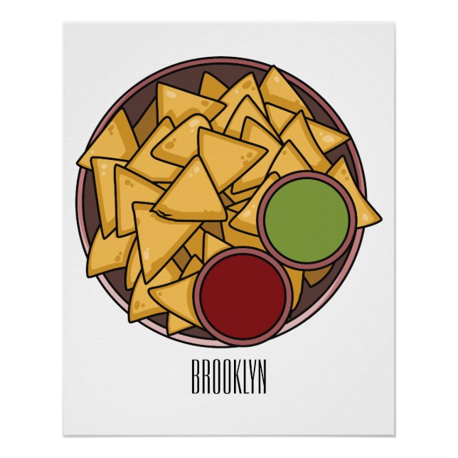 Nachos cartoon illustration  poster (Front)