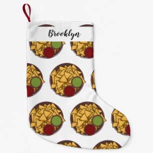 Nachos cartoon illustration small christmas stocking