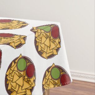 Nachos cartoon illustration  tablecloth