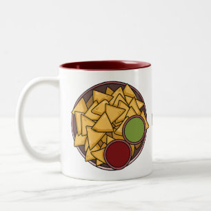 Nachos cartoon illustration  Two-Tone coffee mug