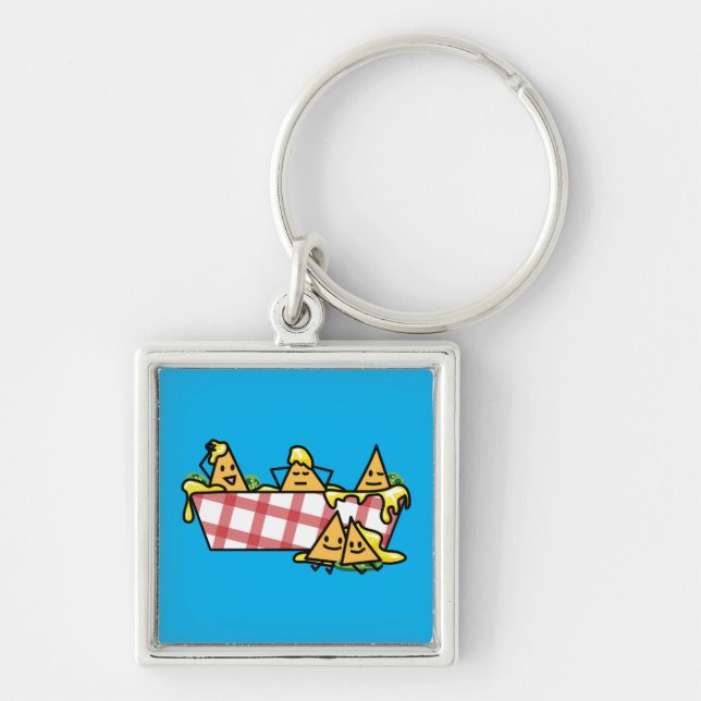 Nachos Melted Cheese Jalapeno Nacho tortilla chips Keychain (Front)