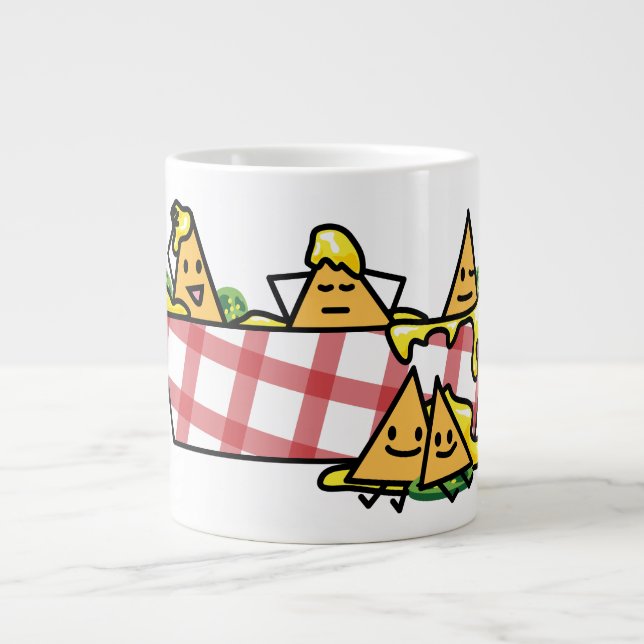 Nachos Melted Cheese Jalapeno Nacho tortilla chips Large Coffee Mug (Front)