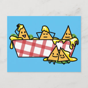 Nachos Melted Cheese Jalapeno Nacho tortilla chips Postcard