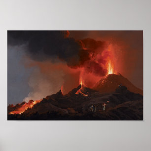 Nächtlicher Ausbruch des Vesuvs Poster