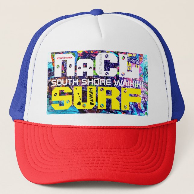 NaCL SURF SOUTH SHORE WAIKIKI Trucker Hat (Front)