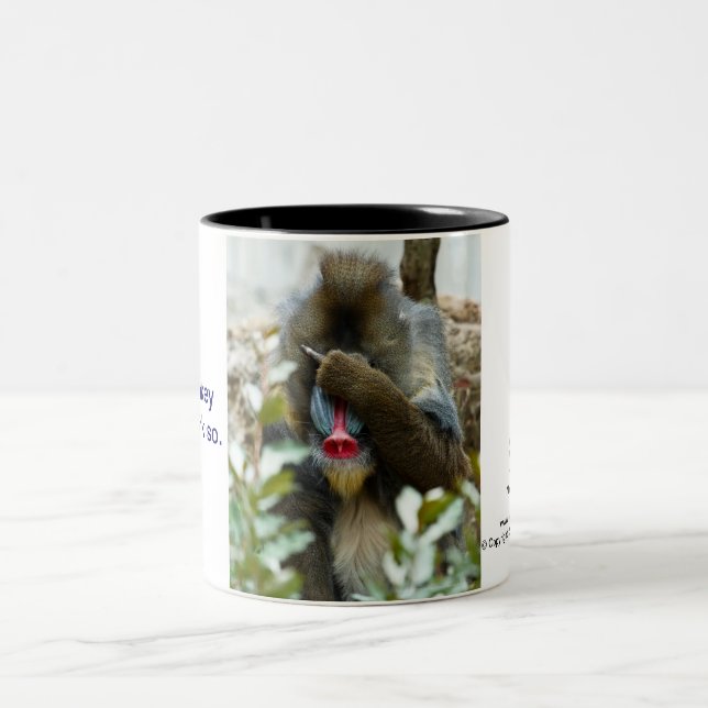 Nada-Monkey #61 Two-Tone Coffee Mug (Center)
