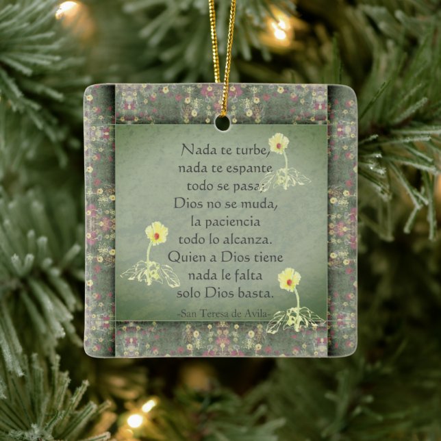 "Nada te turbe"San Teresa di Avila/Custom Greeting Ceramic Ornament (Tree)