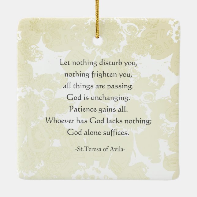 "Nada te turbe"St Teresa of Avila English/Spanish Ceramic Ornament (Back)