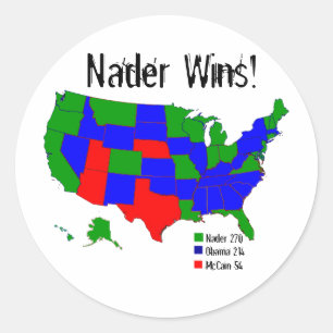 Nader Wins! Classic Round Sticker