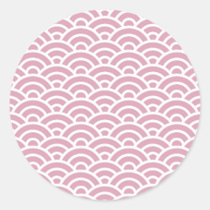 NADESHIKO 01 Seigaiha Waves - Energetic Ver. Classic Round Sticker