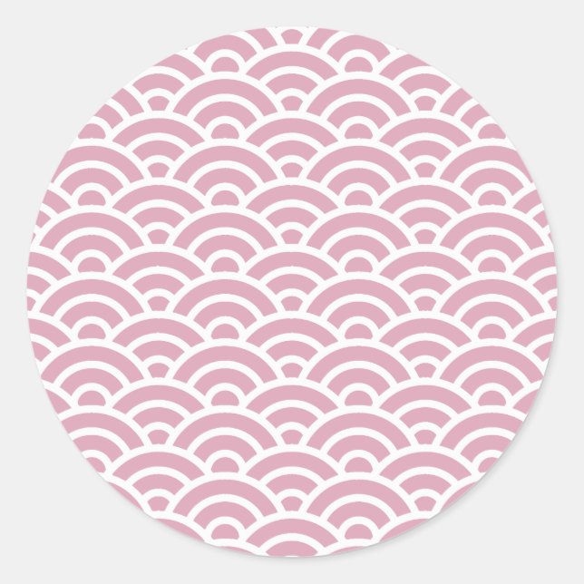 NADESHIKO 01 Seigaiha Waves  - Energetic Ver.  Classic Round Sticker (Front)