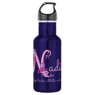 Nadia girls name and meaning letter N water bottle