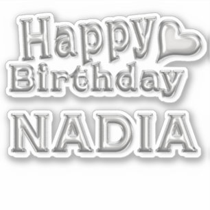 Nadia Happy Birthday Autocollants Autocollants