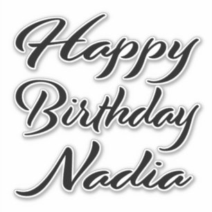Nadia Name Vorname black Sticker Geburtstag