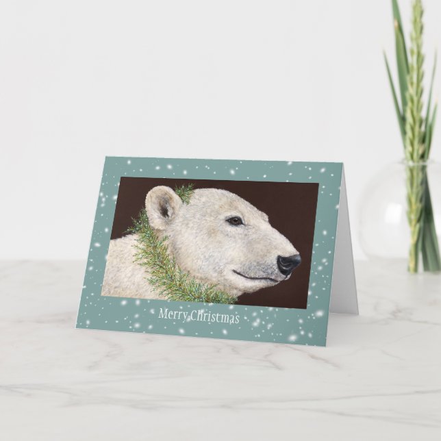 Nadia the polar bear Christmas card (Front)