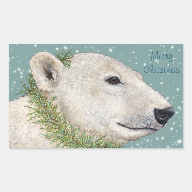 Nadia the polar bear Christmas stickers (Front)