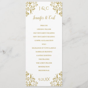 Nadine Wedding Ceremony Program -Tea-Length (Gold)