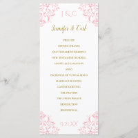 Nadine Wedding Program | Tea-Length (Pink & Gold)