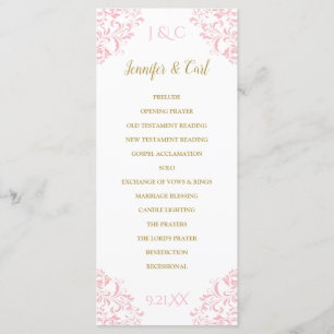 Nadine Wedding Program   Tea-Length (Pink & Gold)