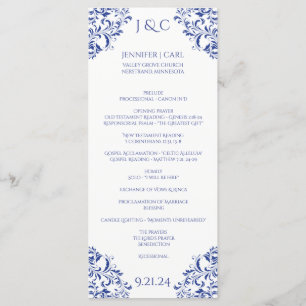Nadine Wedding Program - Tea-length -Royal Blue