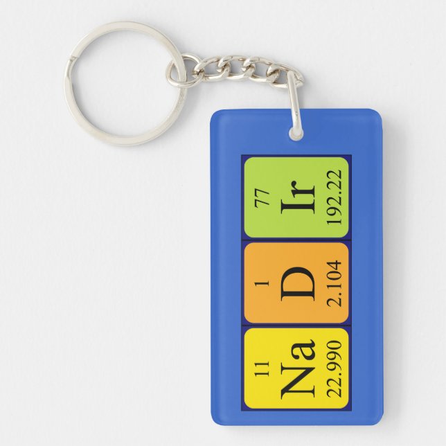 Nadir periodic table name keyring (Front)