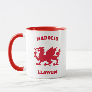 Nadolig Llawen Simple Celtic Welsh Merry Christmas Mug