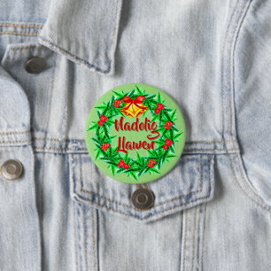 Nadolig Llawen Welsh Merry Christmas badge 3 Inch Round Button