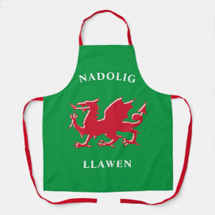 Nadolig Llawen Welsh Simple Celtic Merry Christmas Apron