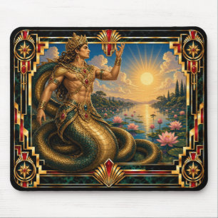 Naga, Art Deco Mythical Mouse Pad