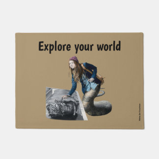Naga Explorer World Travel Fantasy Art Doormat