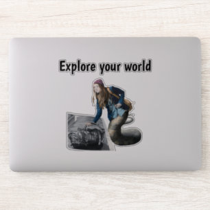 Naga Exploring World Travel Fantasy Art Sticker