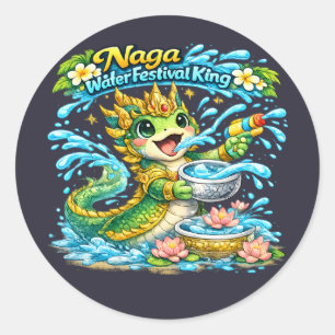 Naga Water Festival King Pi Mai Lao Shirt Classic Round Sticker