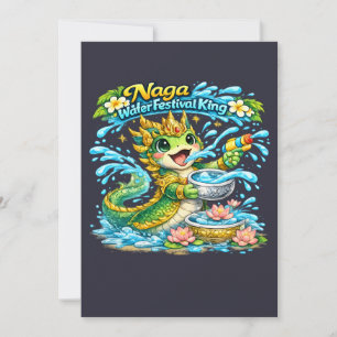 Naga Water Festival King Pi Mai Lao Shirt Thank You Card