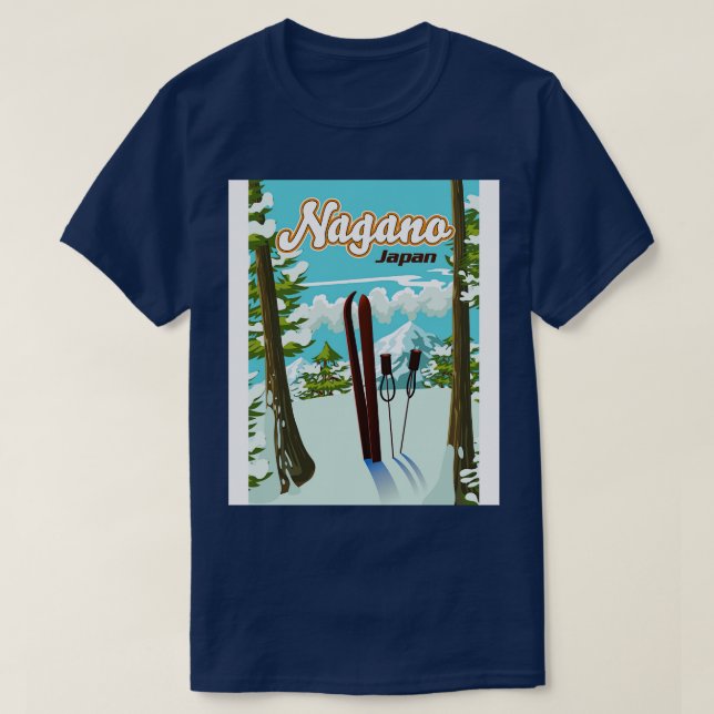 Nagano Japan Ski poster T-Shirt (Design Front)