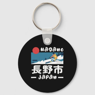 Nagano Japan Ski Resort Skiing Japanese Alps Trave Keychain