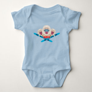 Nagano Skier, Japanese Art Baby Bodysuit